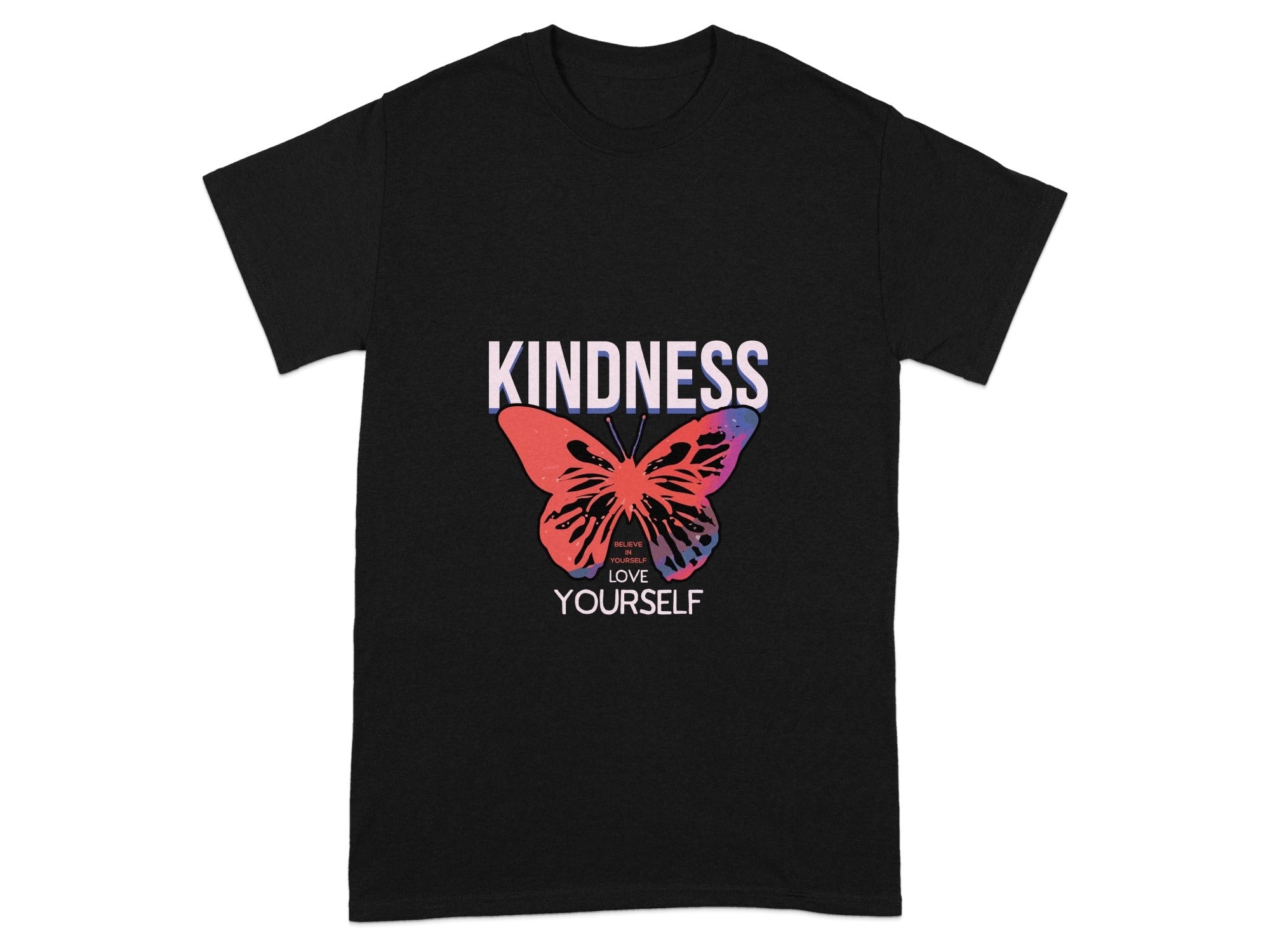 Kindness Love Yourself Butterfly Design T-shirt