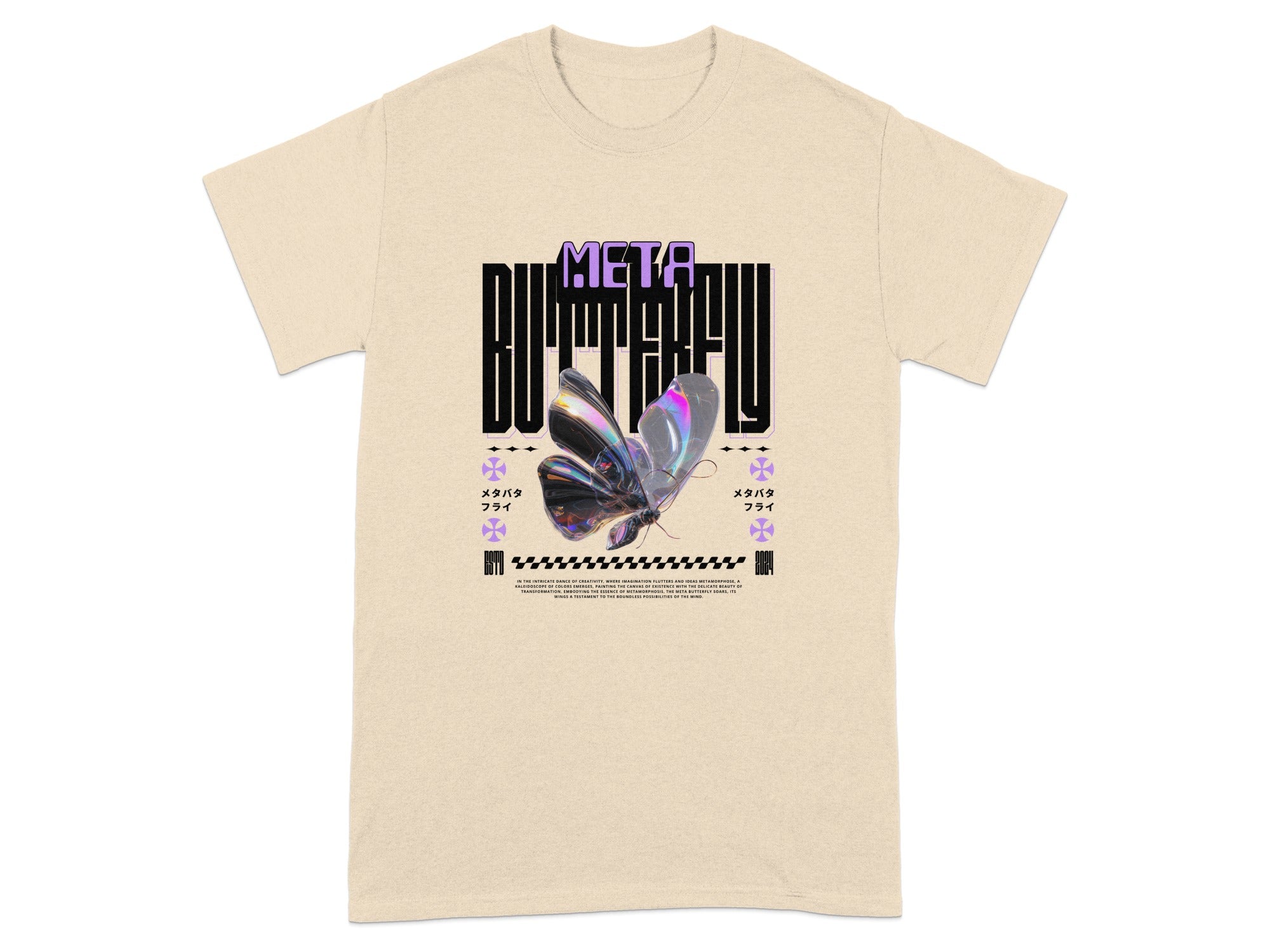 Meta Butterfly Graphic Design T-Shirt