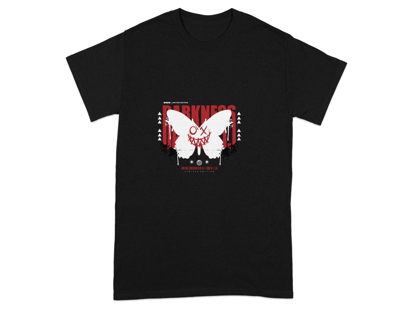 Darkness Butterfly Graphic Print Black T Shirt