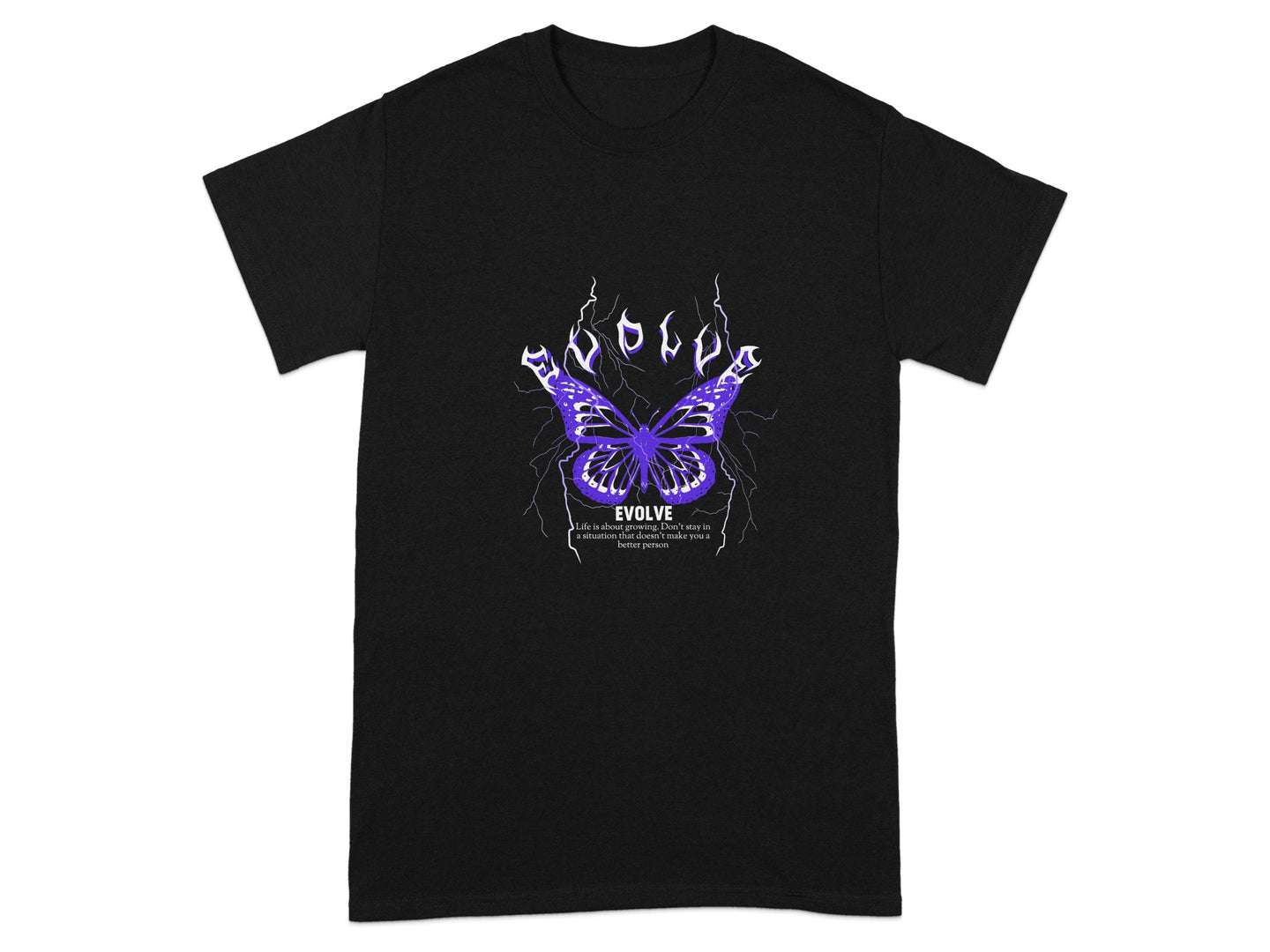 Evolve Purple Butterfly Electric Graphic T-Shirt
