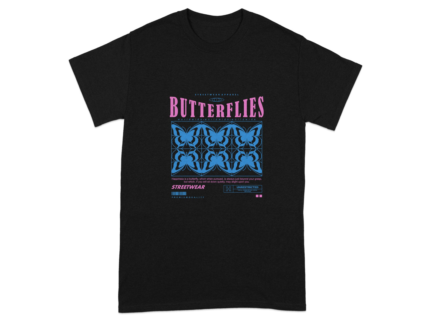 Butterflies Streetwear Graphic Print T-Shirt