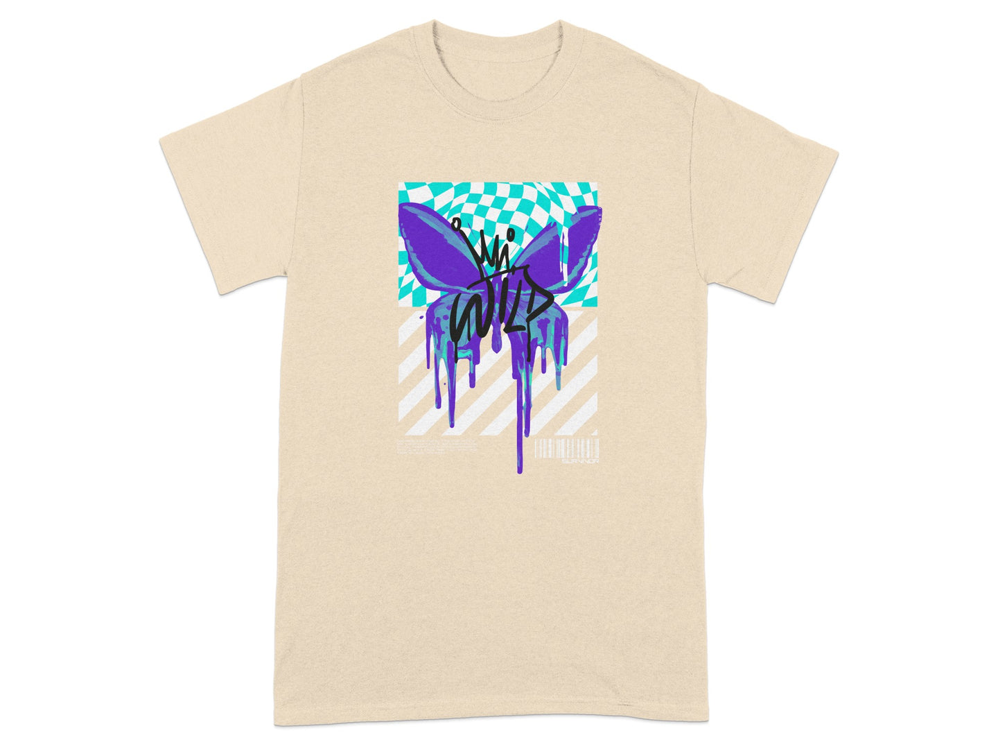 Bold Dripping Butterly Graphics Art Design T-shirt
