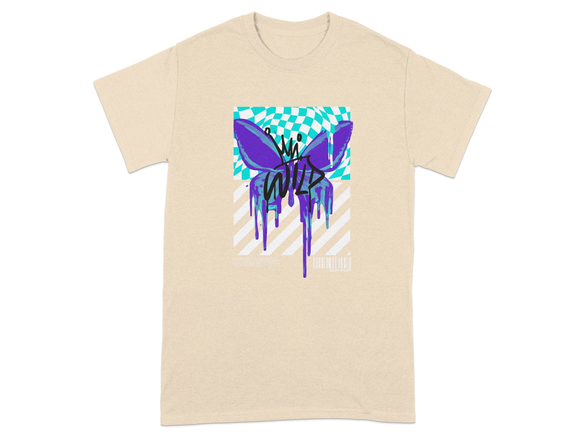 Bold Dripping Butterly Graphics Art Design T-shirt