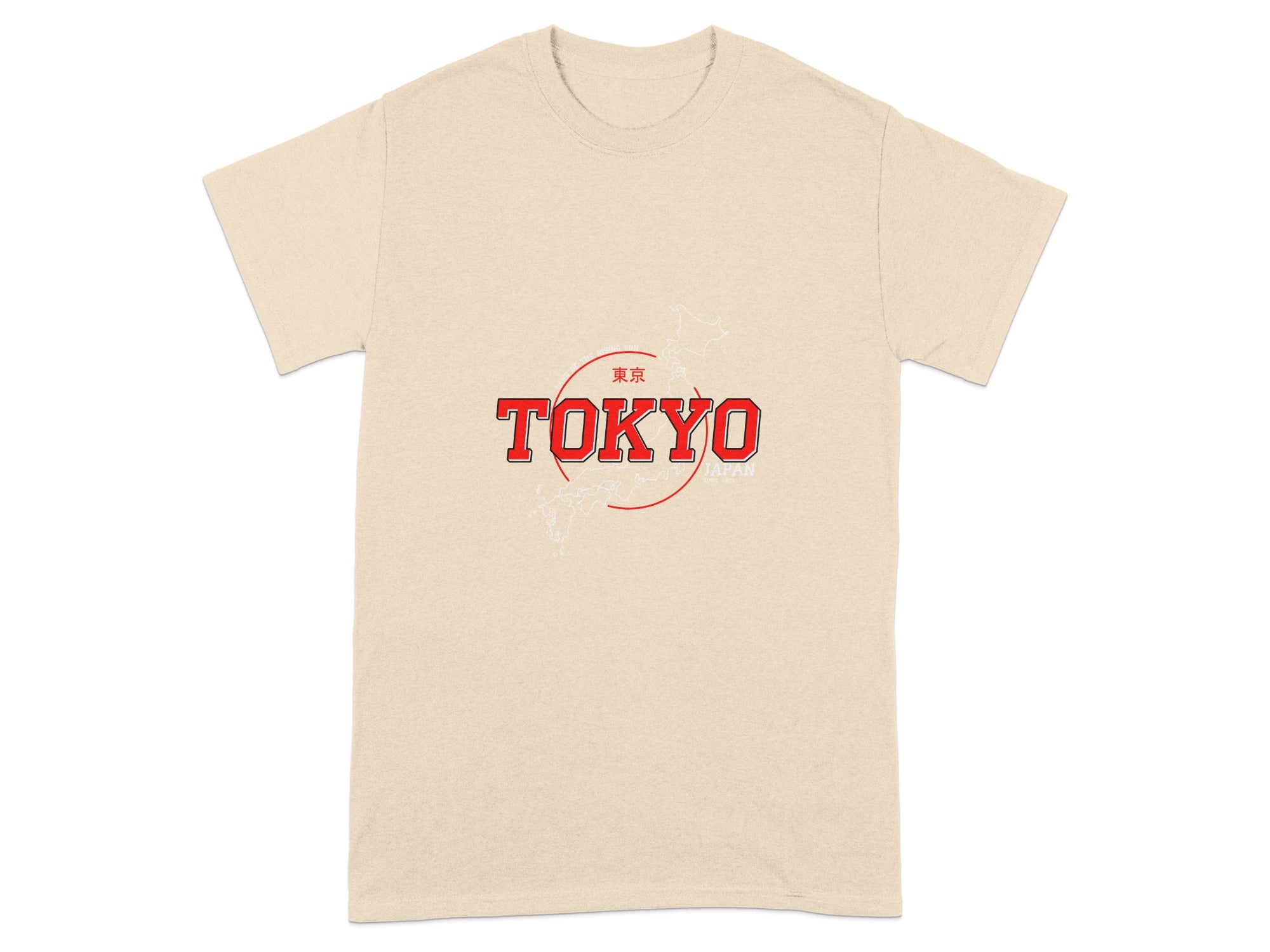 Tokyo Japan Graphic Tee Bold Red Letters