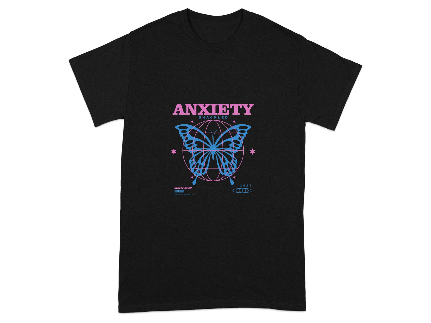 Anxiety Struggle Butterfly Graphic T-shirt