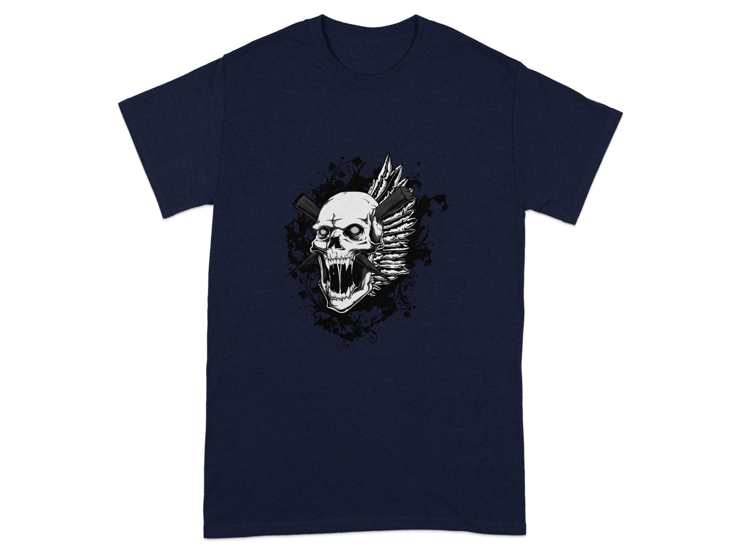 Skull and Feather Graphic T-Shirt Unique Apparel