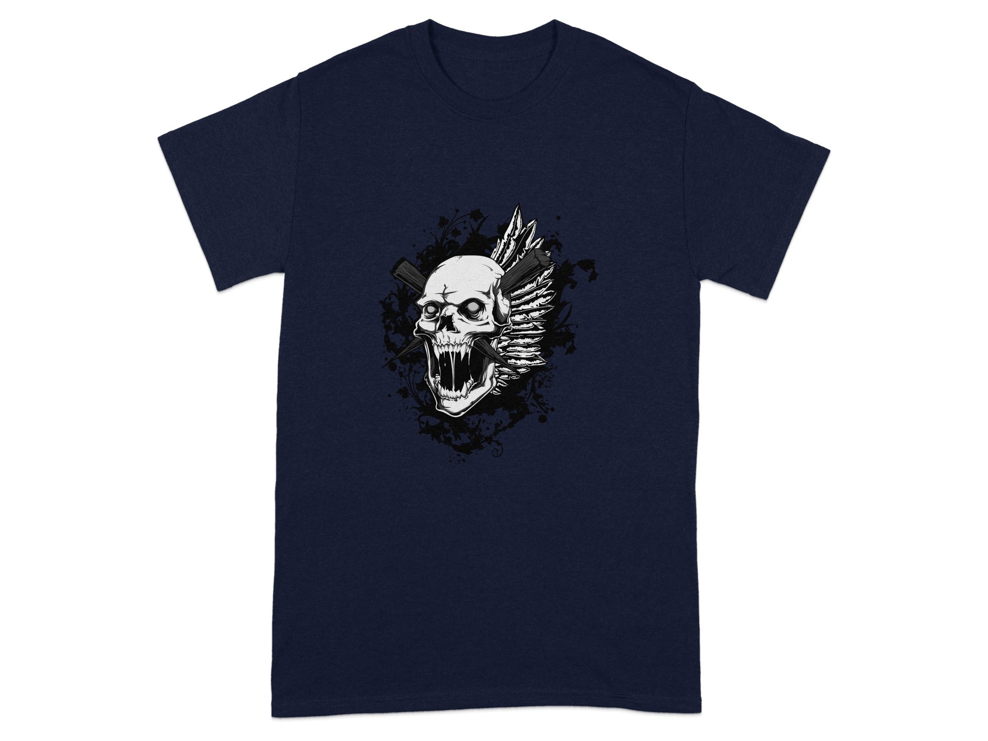 Skull and Feather Graphic T-Shirt Unique Apparel