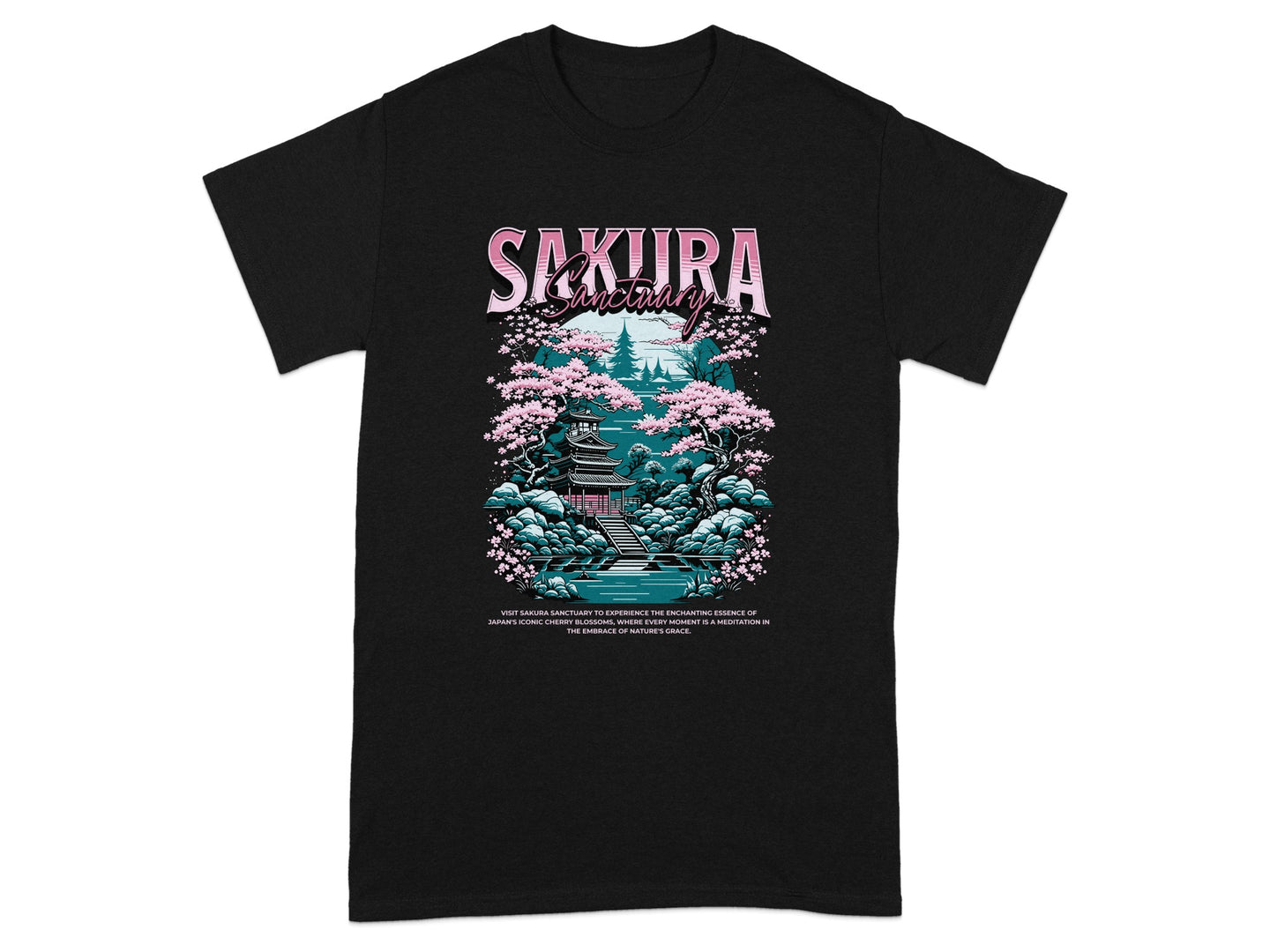 Sakura Fantasy Graphic Tee with Scenic Design