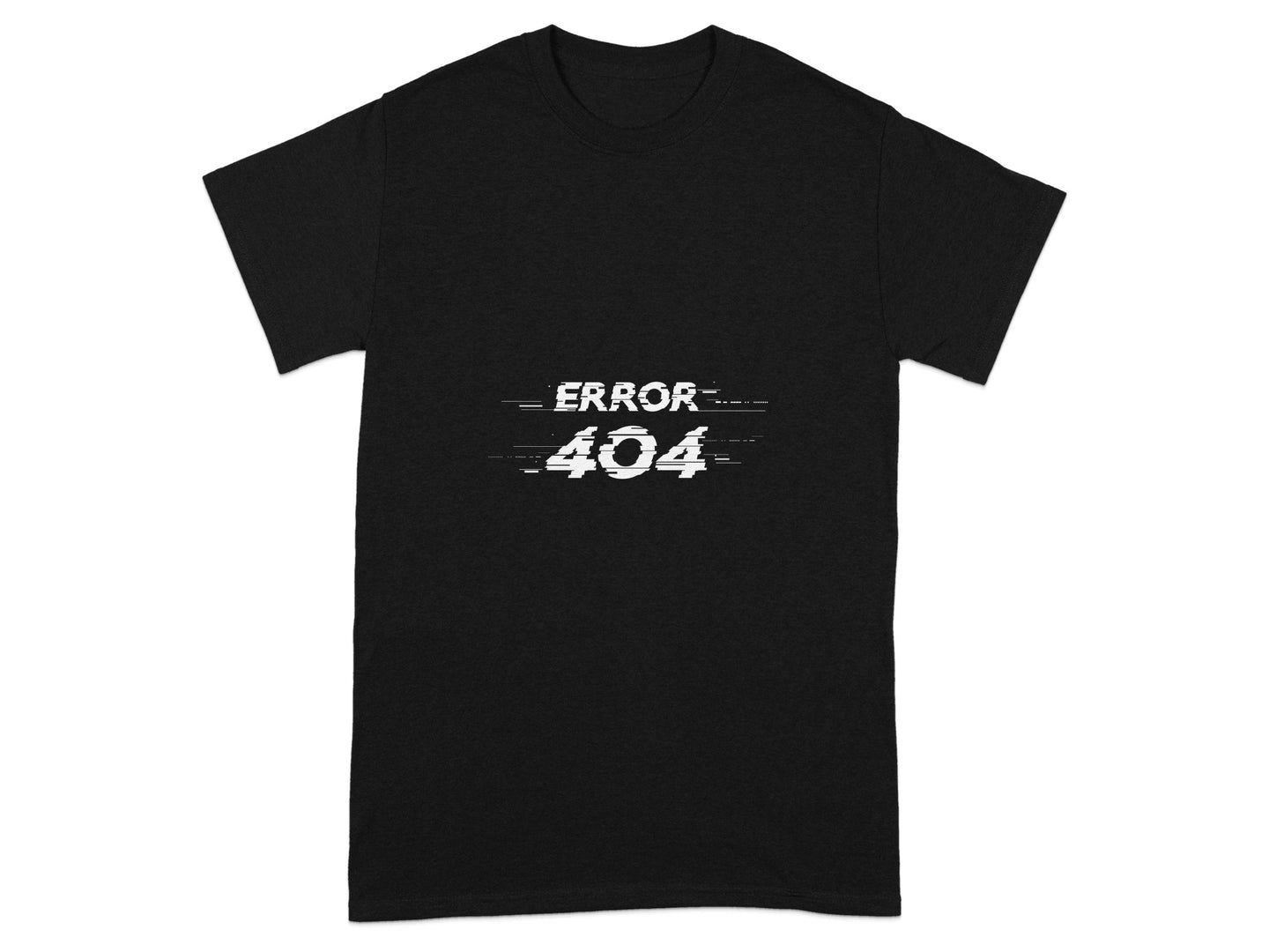 Error 404 T-Shirt with Glitch Effect Design Graphic