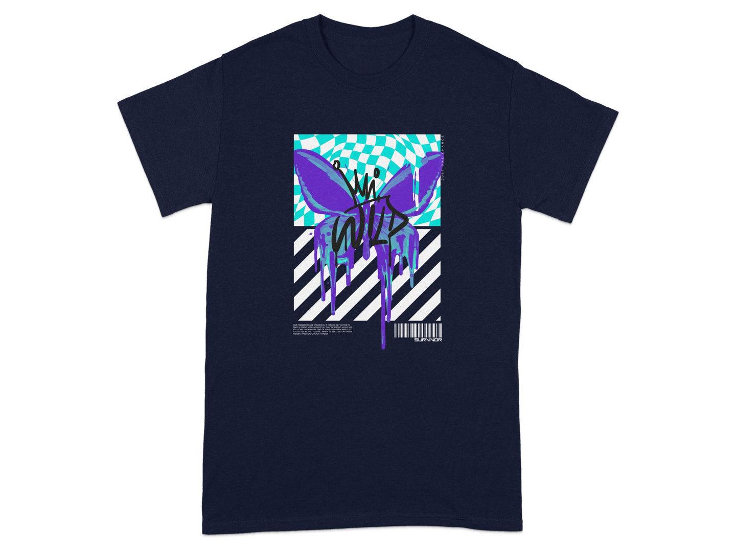 Graphic Tee with Modern Artistic Butterfly Design