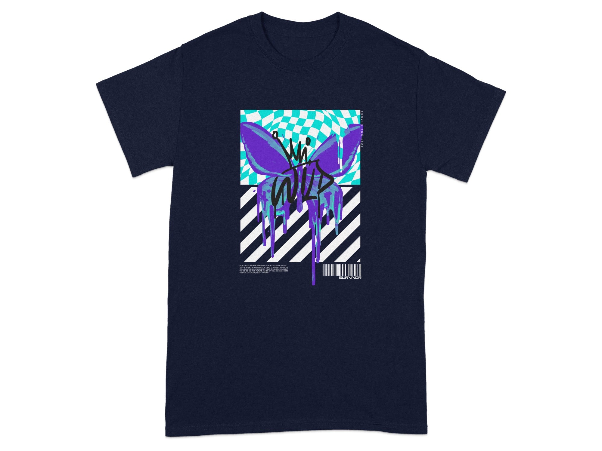 Graphic Tee with Modern Artistic Butterfly Design