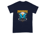 Paradise Butterfly Happy Life Graphic T-Shirt