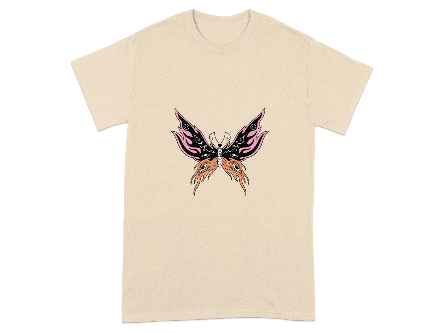 Colorful Intricate Butterfly Print Graphic T-shirt