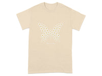 Beige T-shirt with Butterflies Made of Daisies