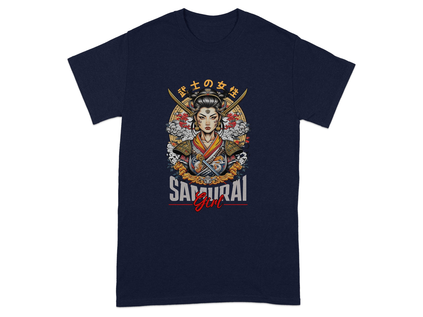 Samurai Girl Graphic Tee with Bold Art Design
