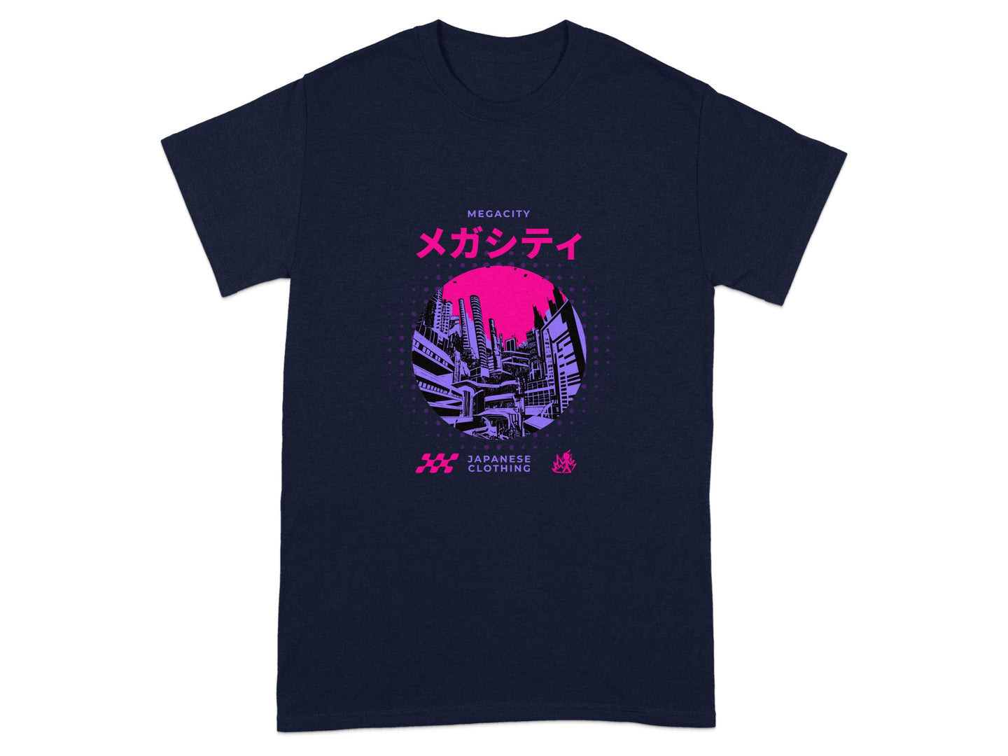 Megacity Japanese Clothing T-shirt Urban Scene Design
