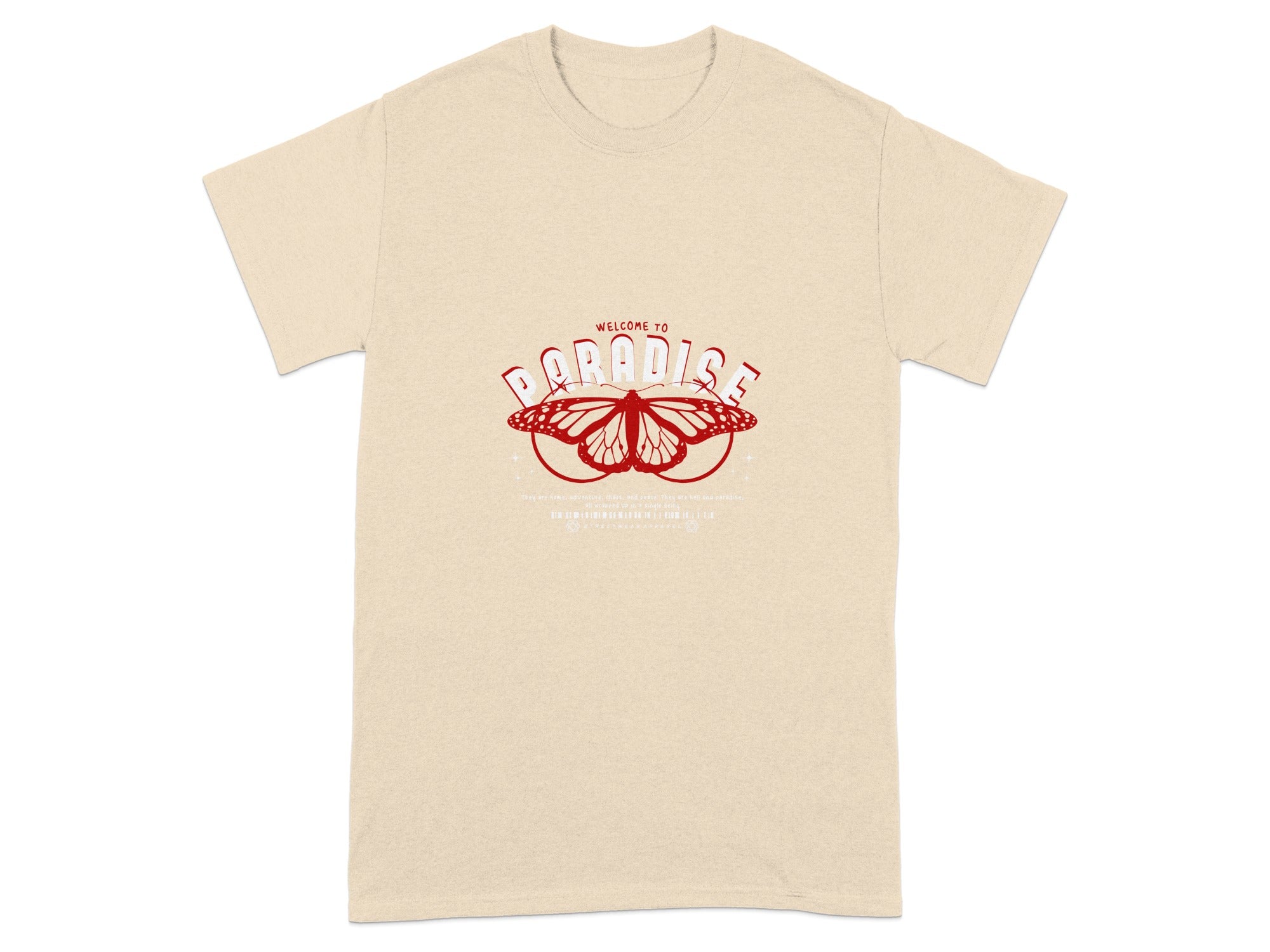 Welcome to Paradise Butterfly Design T-shirt