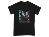 Trapped butterfly in geometric design shirt