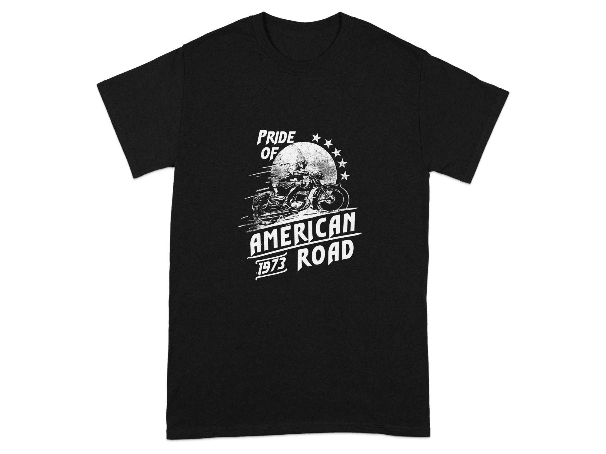 Pride of American Road 1973 Skull Motorcycle T-shirt