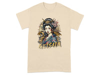 Japanese Geisha Art Elegant Beige T-Shirt