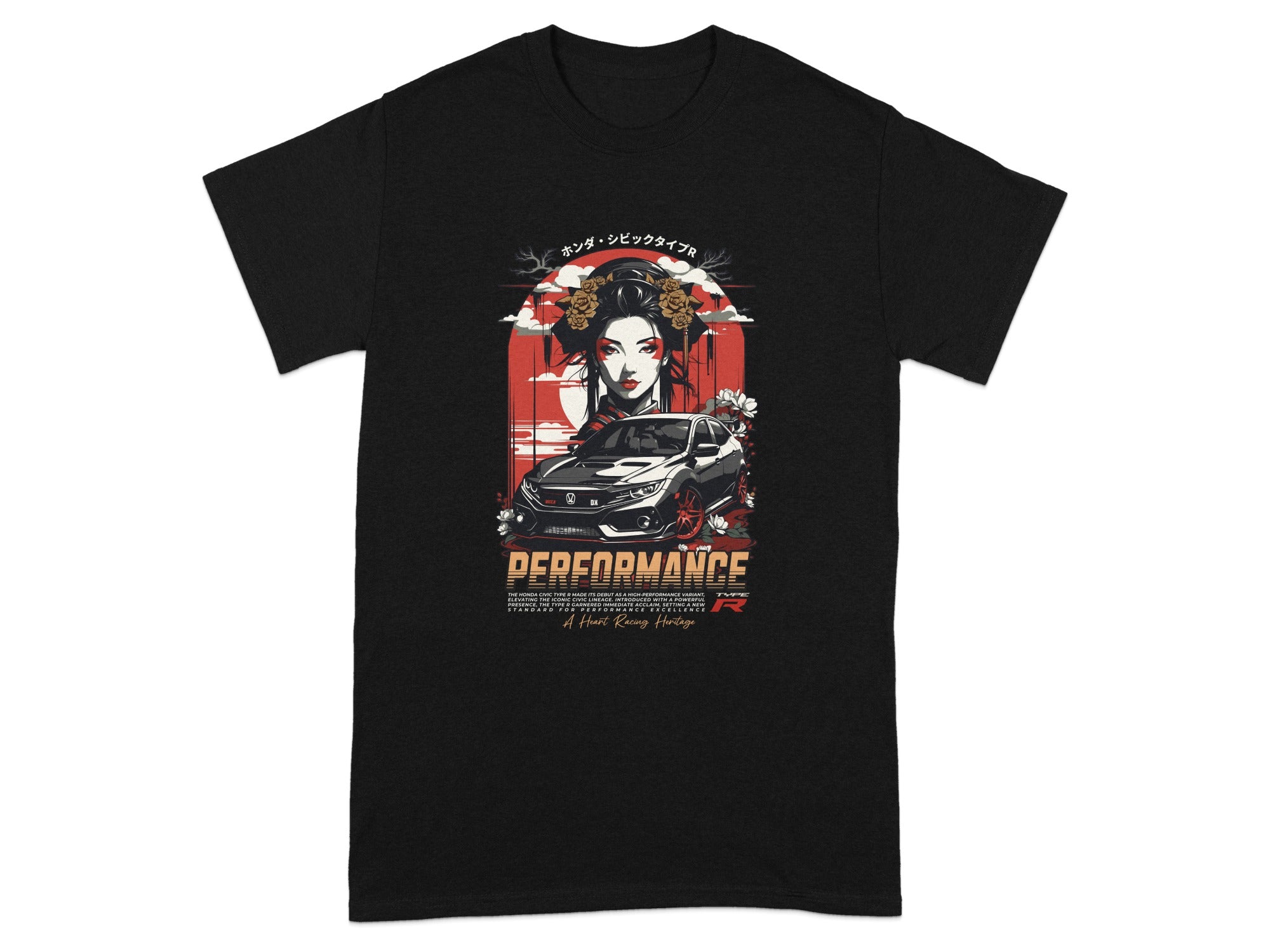 Performance Car and Geisha Graphic T-Shirt