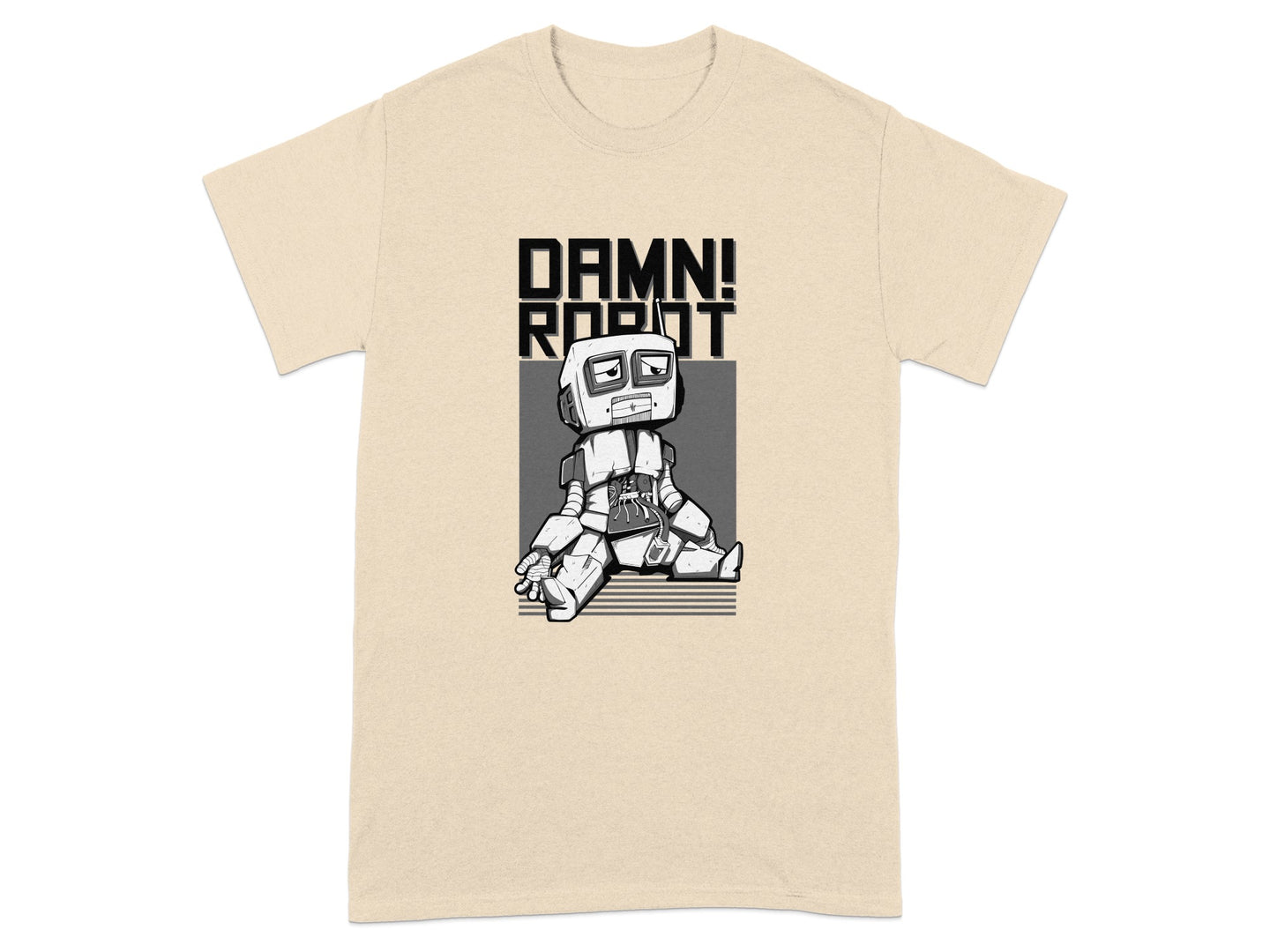 DAMN! ROBOT Graphic Art Casual T-shirt Clothing