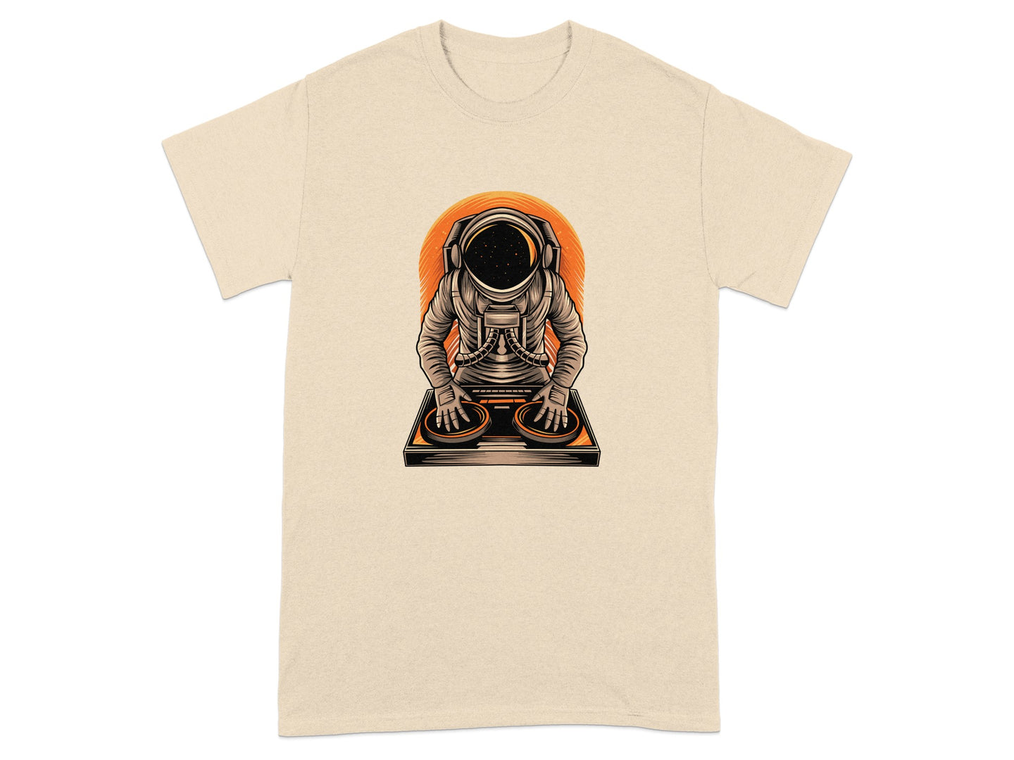 Astronaut DJ Spinning Vinyl Short Sleeve T-shirt