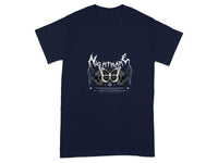 Dark Blue Nightmare Skull Butterfly Graphic T-Shirt