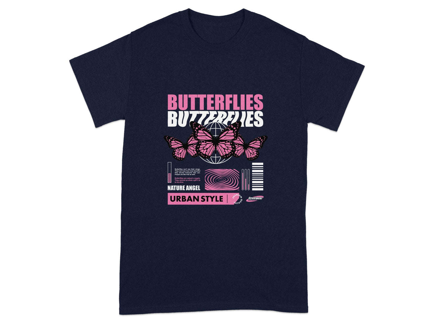 Butterflies Urban Style Nature Angel Graphic Tee