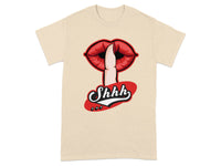 Shhh Lips Finger Graphic Printed Shirt