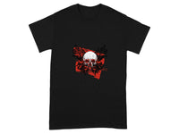Unique Skull and Red Art Graphic Tee