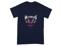 Butterfly Graphic Print Navy Blue T-Shirt