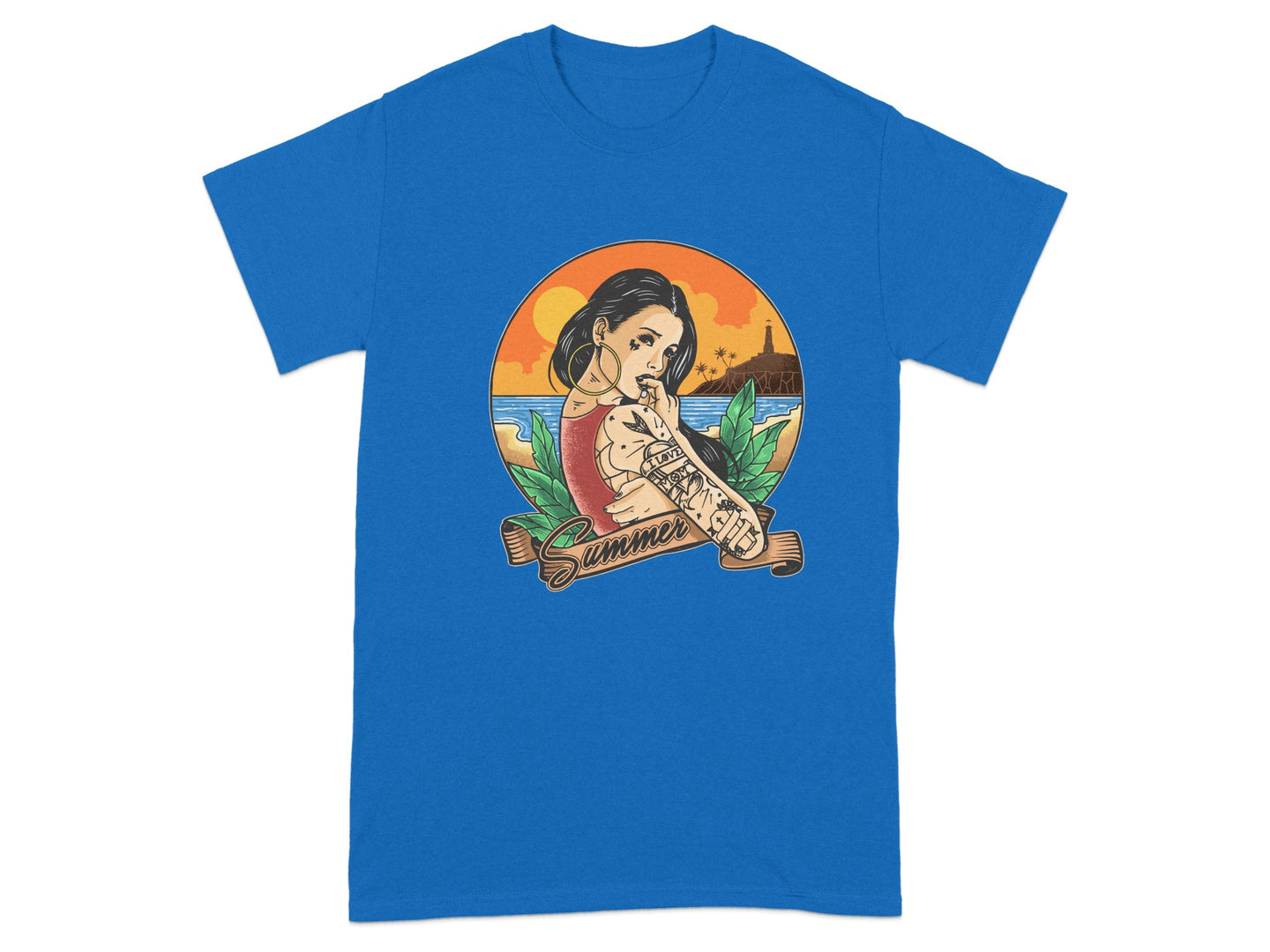 Vintage Summer Tattoo T-Shirt Retro Beach Design
