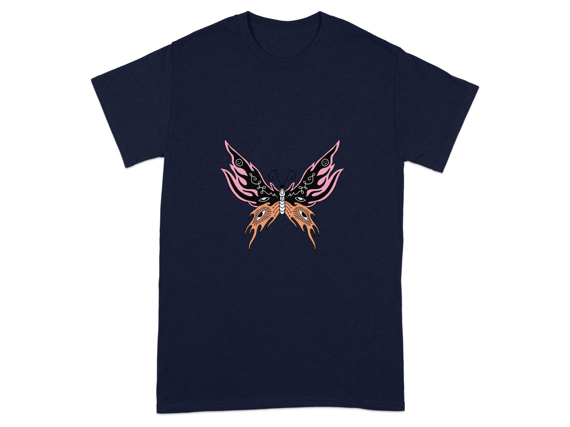 Vibrant Butterfly Design Graphic Art T-shirt