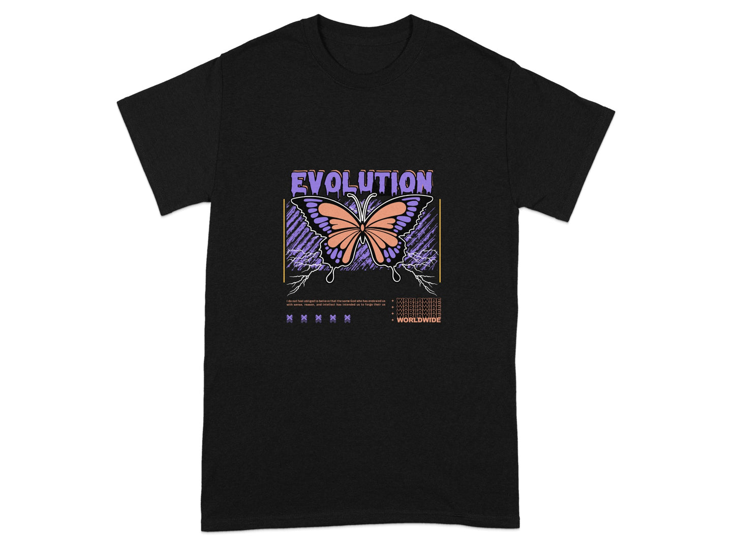 Evolution Butterfly Graphic Worldwide T-shirt