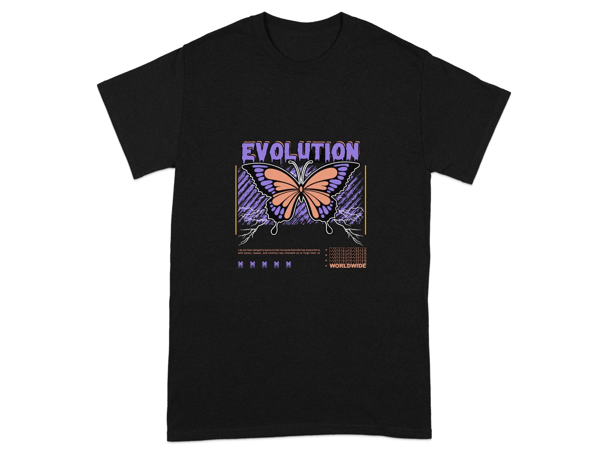 Evolution Butterfly Graphic Worldwide T-shirt
