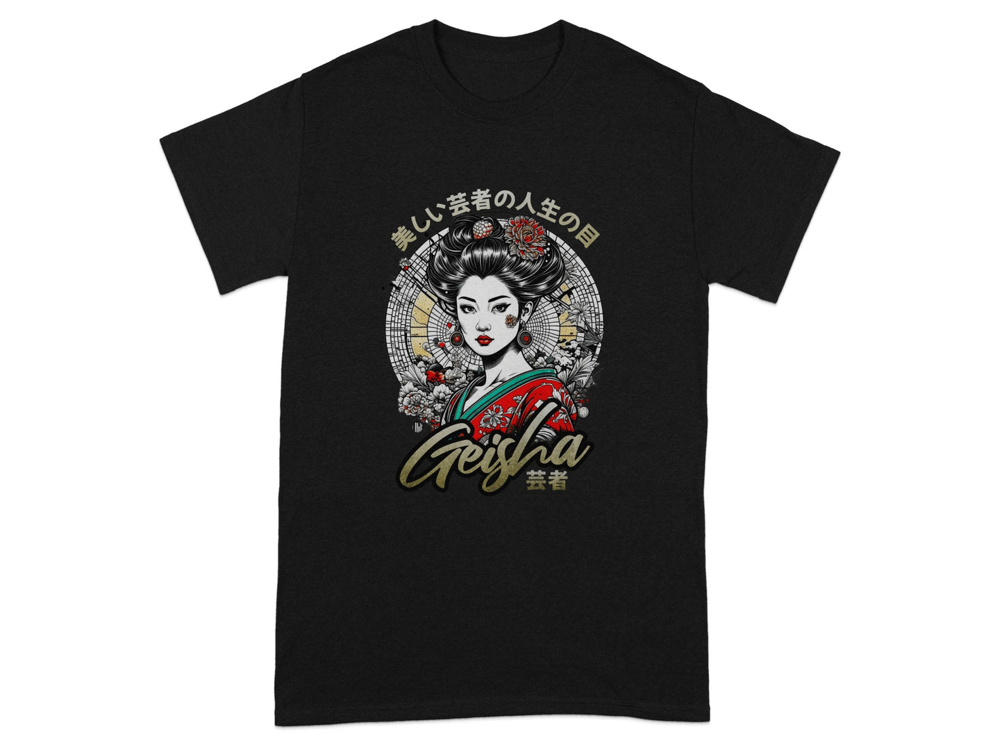 Japanese Geisha Graphic Short Sleeve Unisex T-Shirt