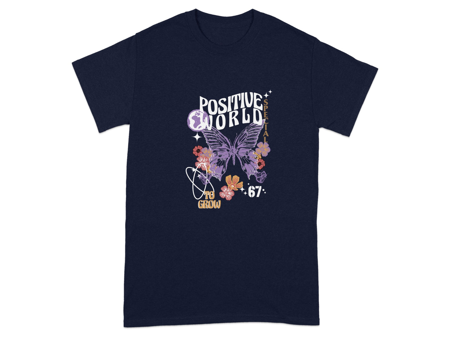 Positive World Vibrant Design Graphic T-Shirt