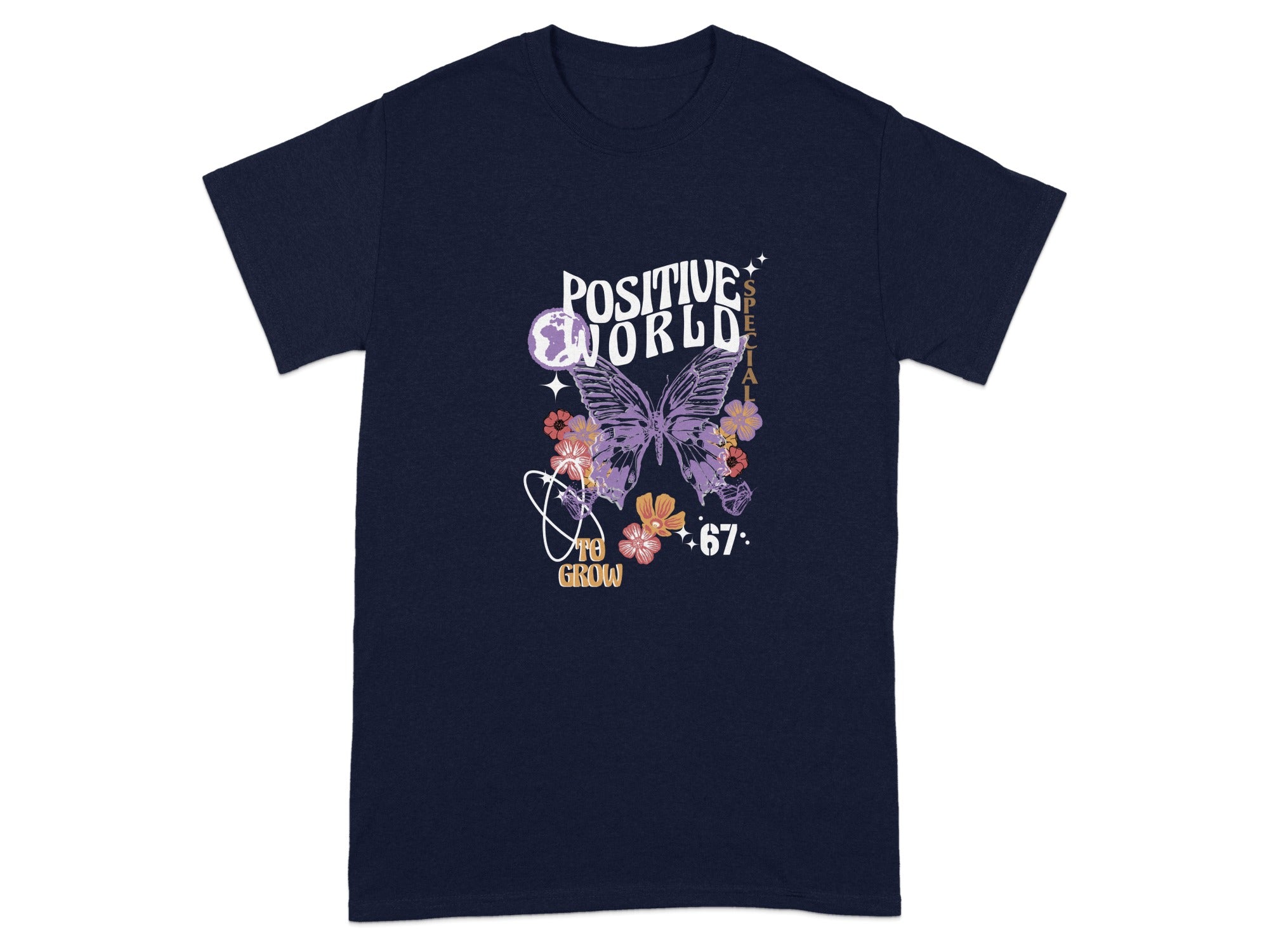 Positive World Vibrant Design Graphic T-Shirt