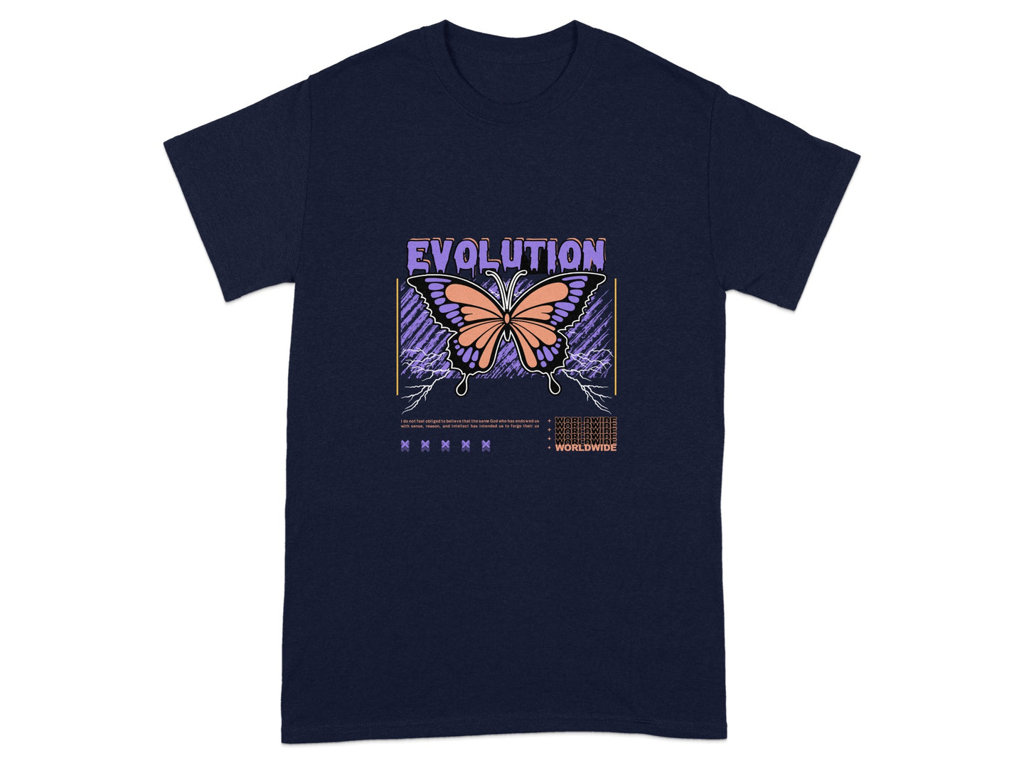 Evolution Butterfly Design Graphic T-Shirt Product