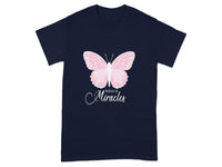 Believe in Miracles Pink Butterfly Design T-shirt