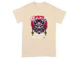 Oni Mask Graphic Design Beige T-shirt
