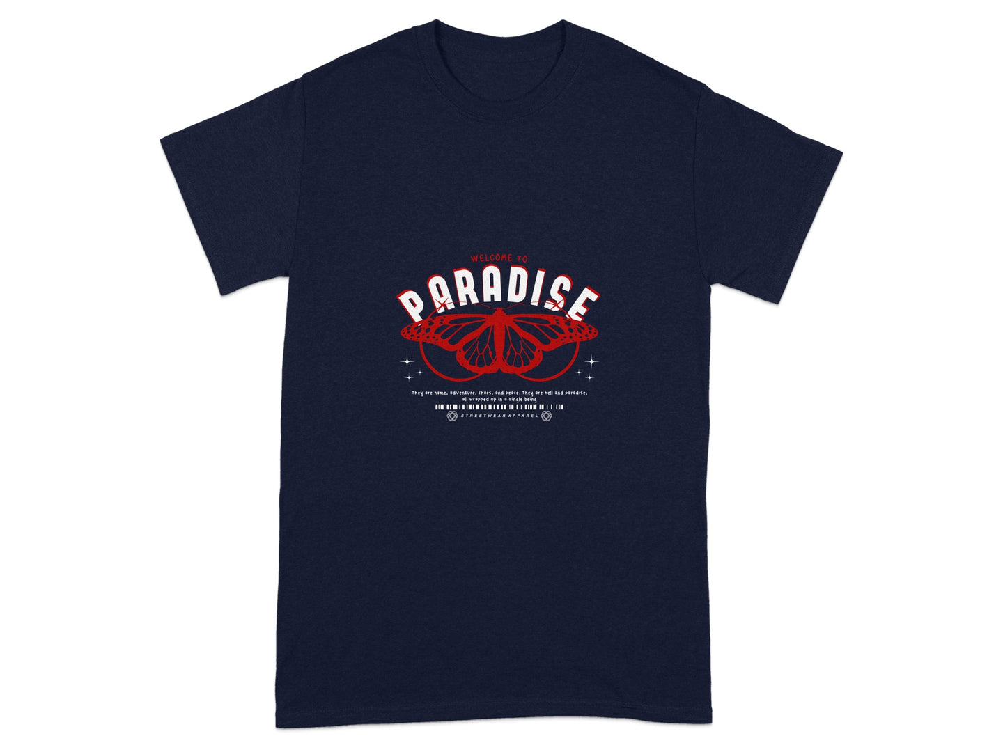 Welcome to Paradise Butterfly Graphic T-Shirt