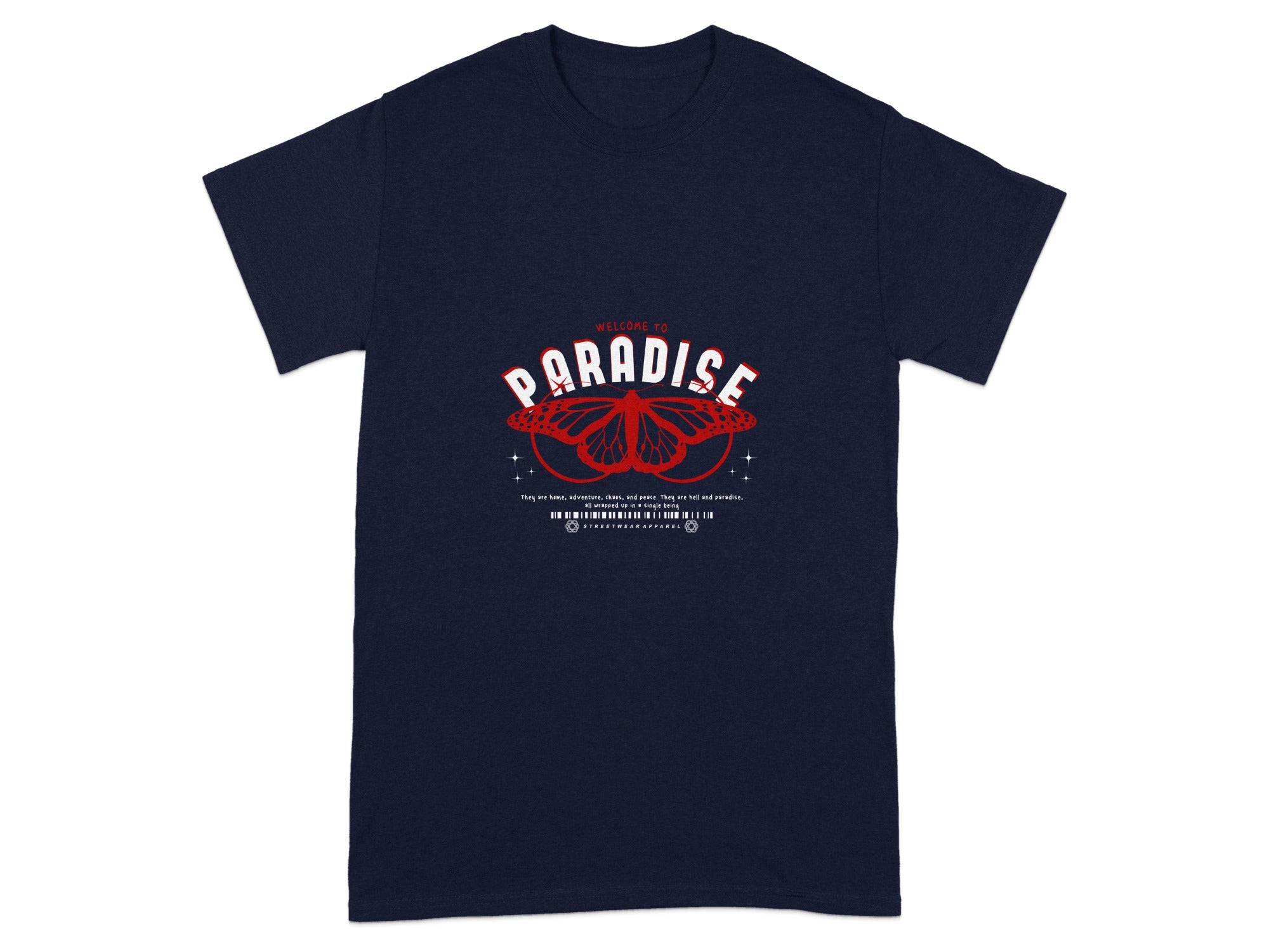 Welcome to Paradise Butterfly Graphic T-Shirt