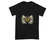Unique Graphic Bee Wings Design Black T-Shirt