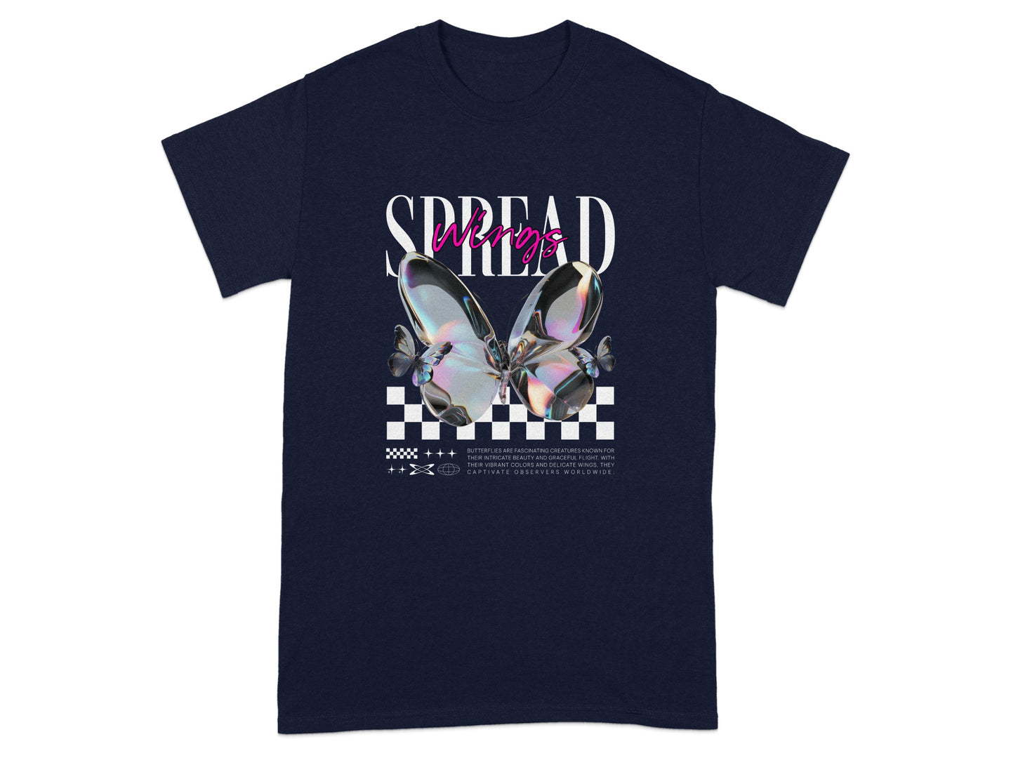 Spread Wings Stylish Graphic Design T-Shirt