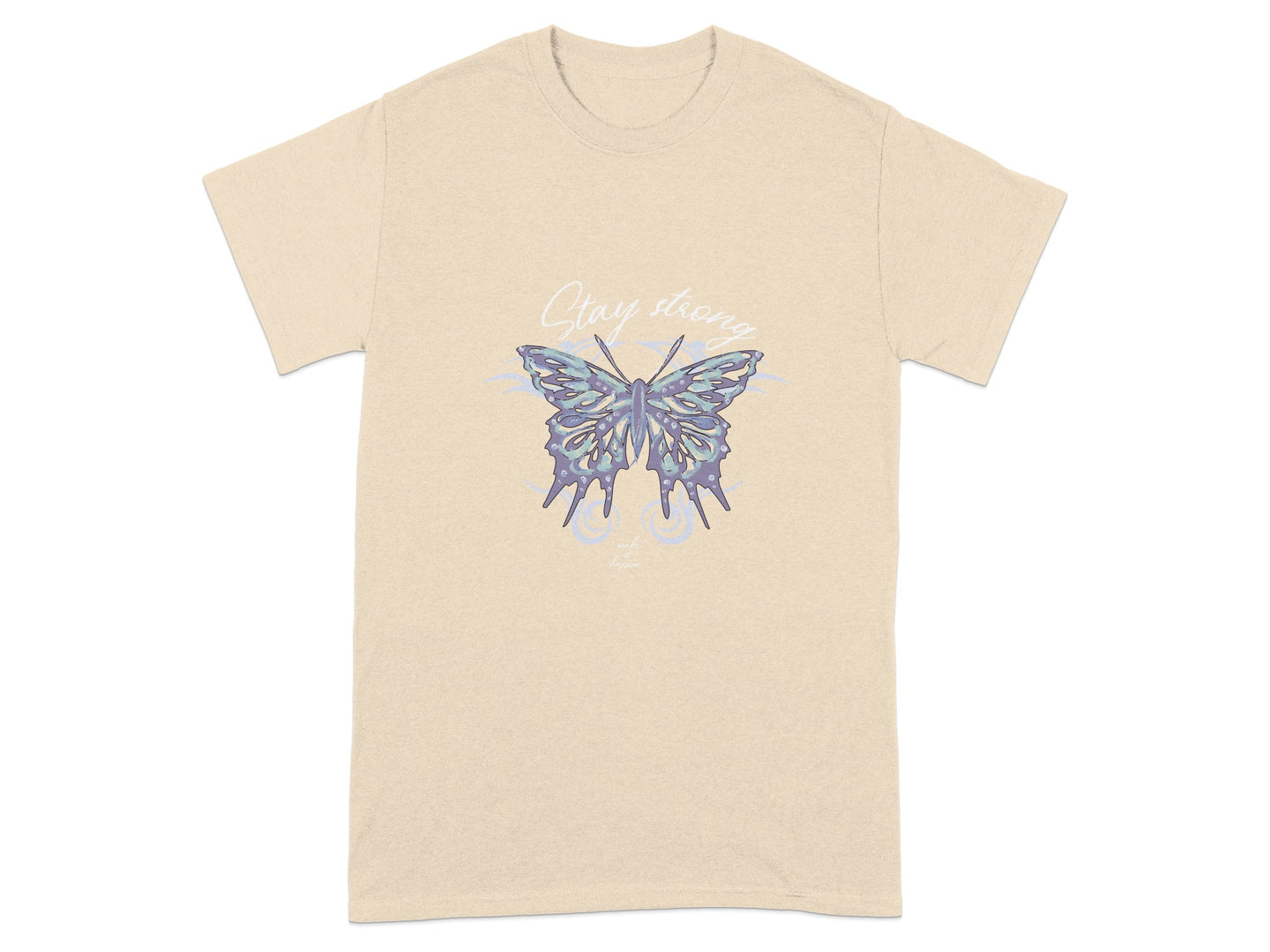 Stay Strong Butterfly Graphic Design T-shirt
