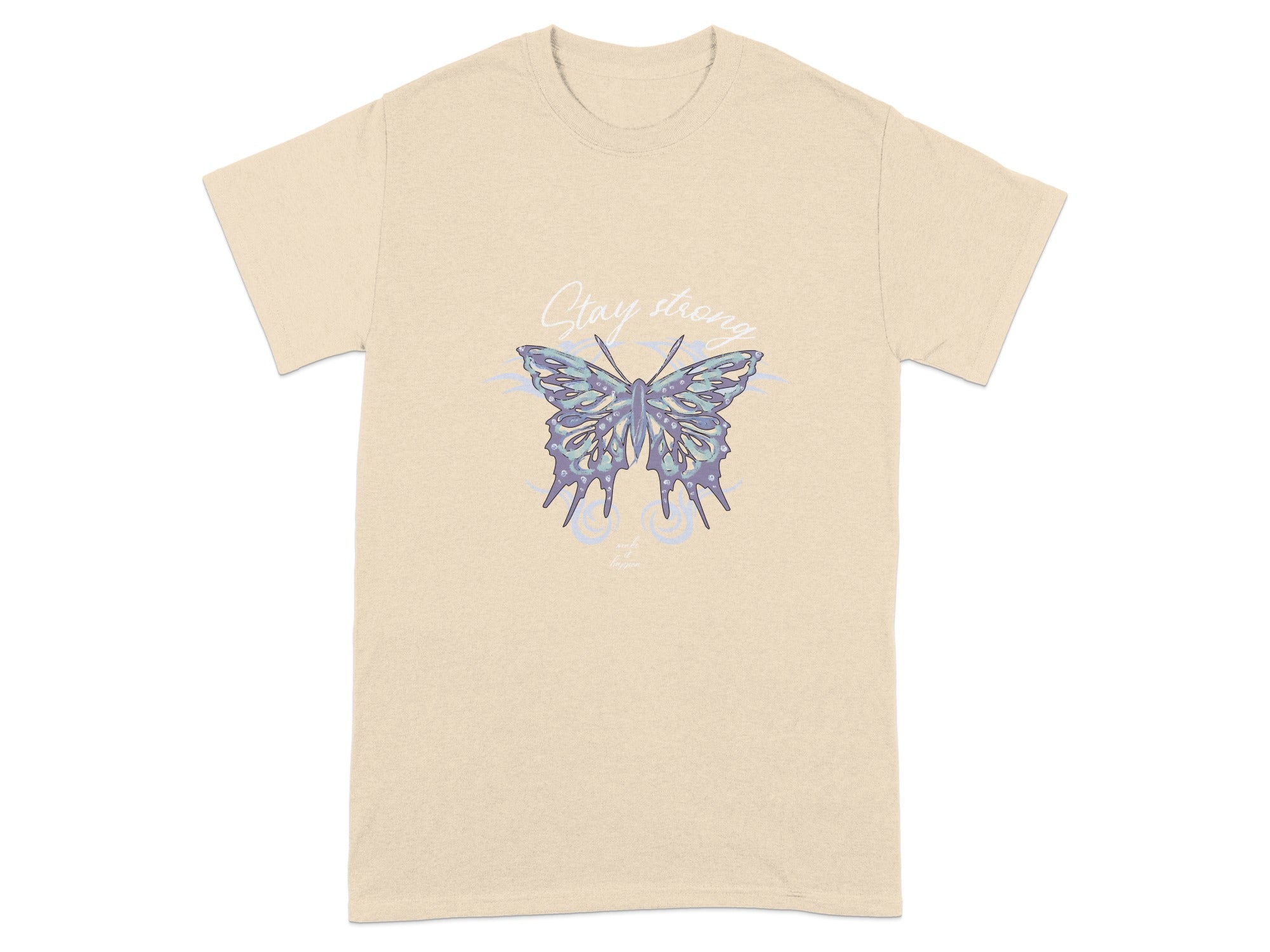 Stay Strong Butterfly Graphic Design T-shirt