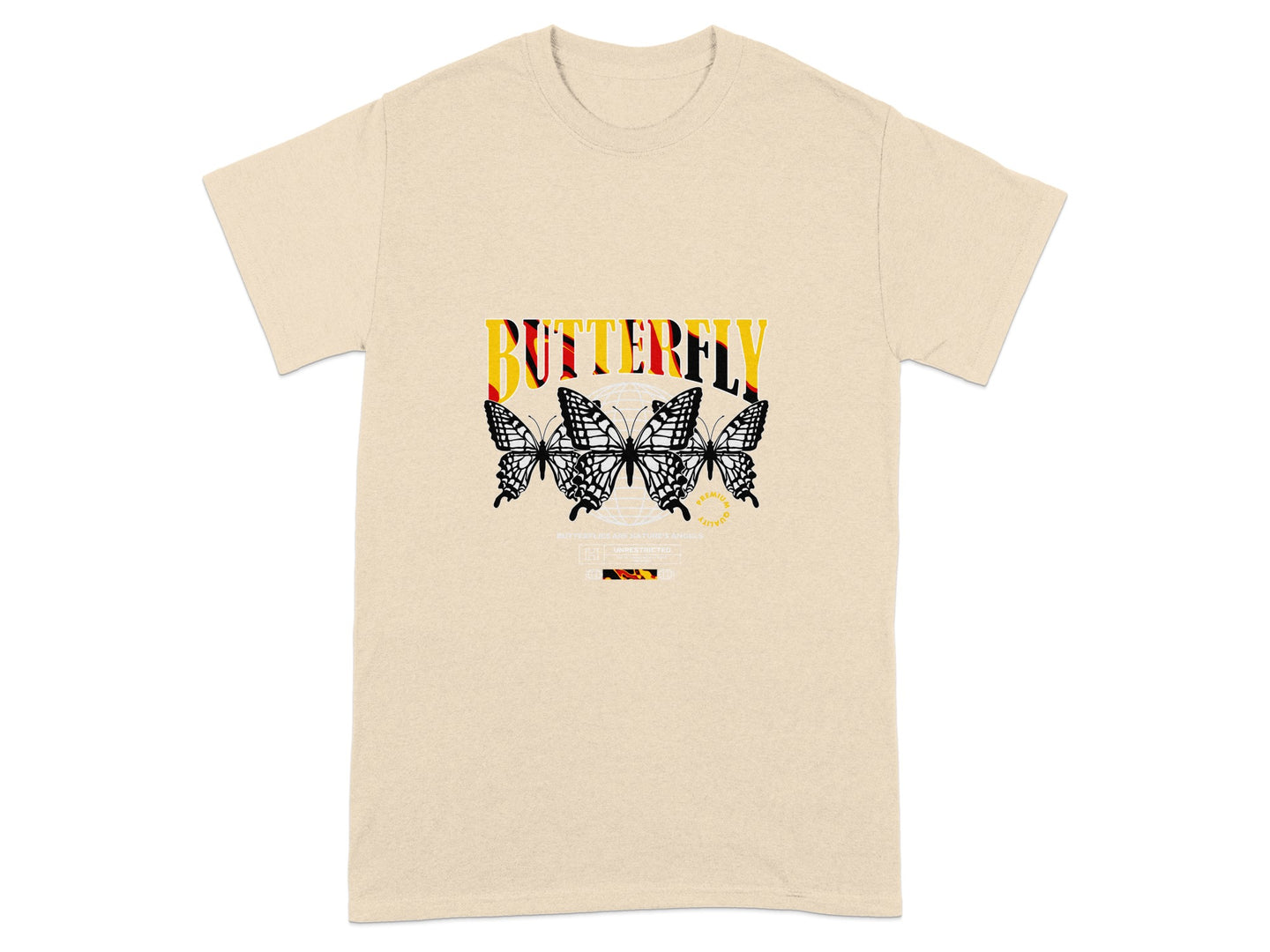 Butterfly Graphic Tee with Monarch Butterflies Print