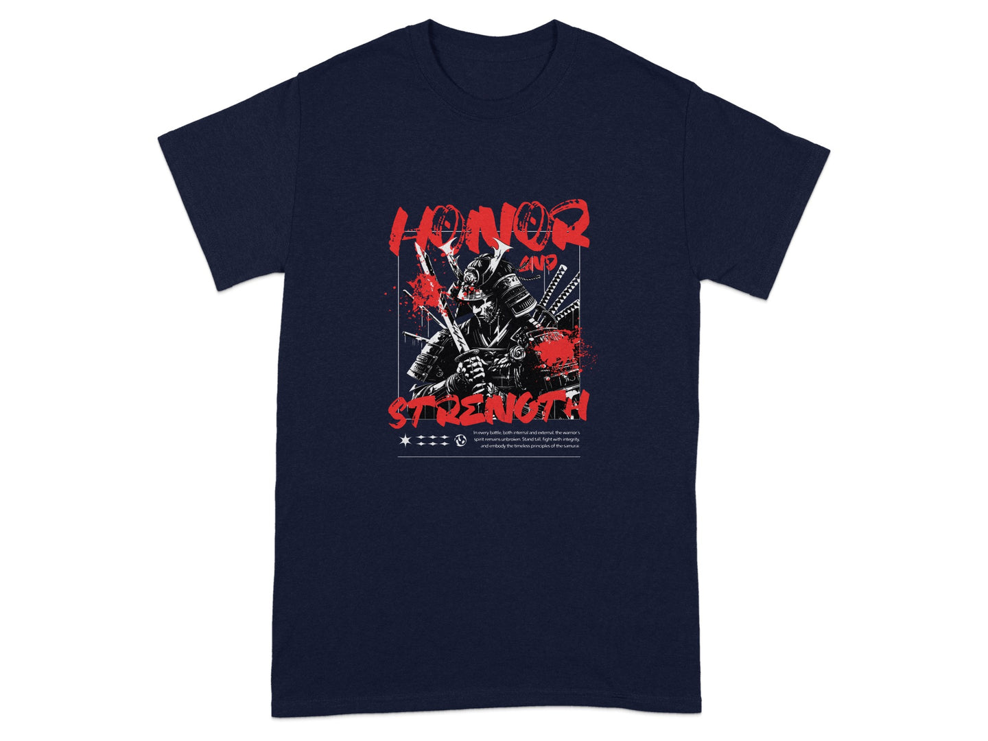 Honor and Strength Design Graphic T-Shirt